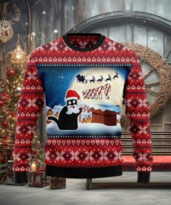 Black Cat What Ugly Christmas Sweater 3D Gift Christmas Funny