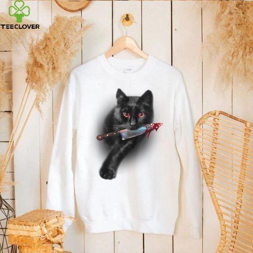 Black Cat Yellow Eye Halloween Cats Tee T Shirt   Copy