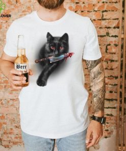 Black Cat Yellow Eye Halloween Cats Tee T Shirt Copy