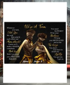 Black Couple King Queen We’re A Team Poster Canvas