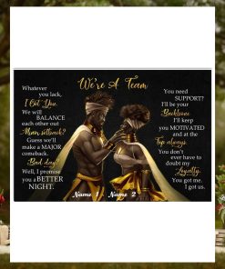 Black Couple King Queen We’re A Team Poster Canvas