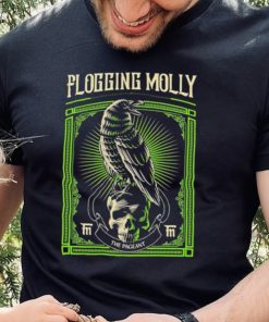 Black Crow And Skull Green Background Flogging Molly Shirt