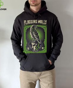 Black Crow And Skull Green Background Flogging Molly Shirt