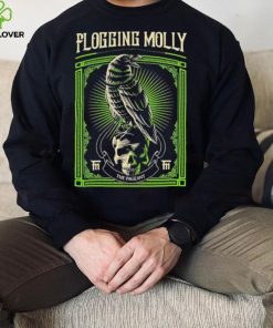Black Crow And Skull Green Background Flogging Molly Shirt
