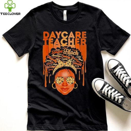 Black Daycare Teacher Love Melanin Leopard Glasses Shirt