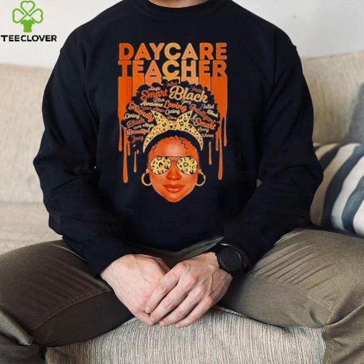 Black Daycare Teacher Love Melanin Leopard Glasses Shirt