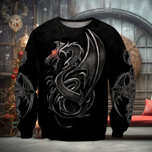 Black Dragon For Christmas Gifts Ugly Xmas Sweater