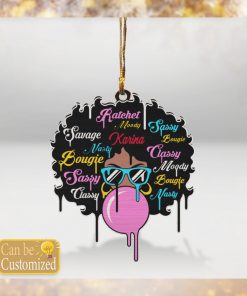 Black Girl Savage   Personalized Ornament