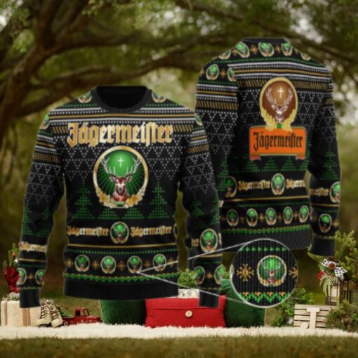 Black Jagermeister Christmas Ugly Sweater