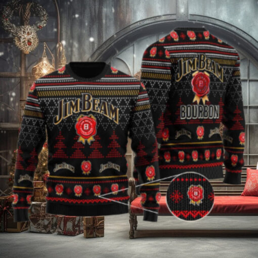 Black Jim Beam Christmas Ugly Sweater