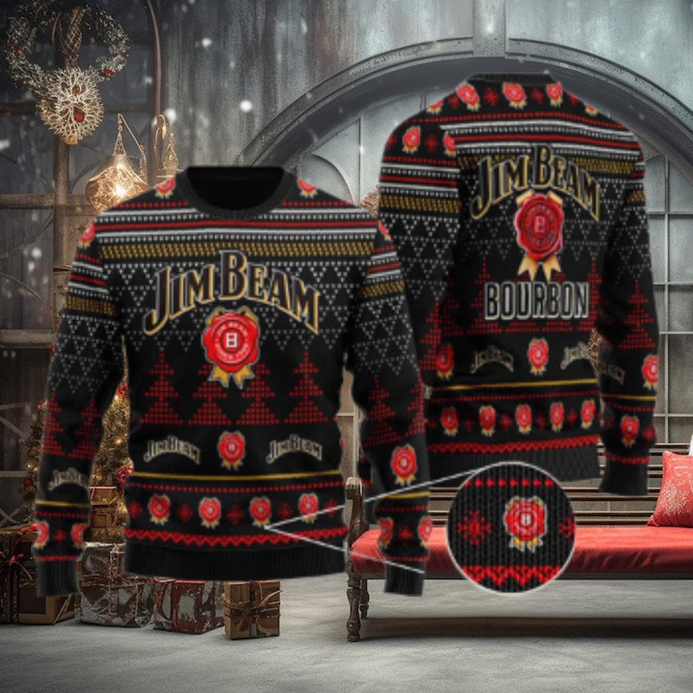 Black Jim Beam Christmas Ugly Sweater Black Jim Beam Christmas Ugly Sweater