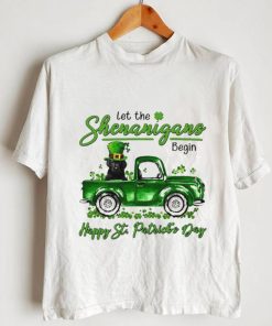 Black Labrador Pup Let The Shenanigans Begin Happy St. Patricks Day Shirt