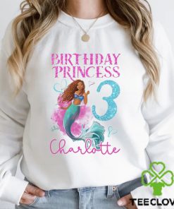 Black Little Mermaid Birthday Princess Shirt Personalized Black Ariel Shirt For Princess