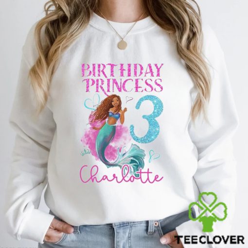 Black Little Mermaid Birthday Princess Shirt Personalized Black Ariel Shirt For Princess