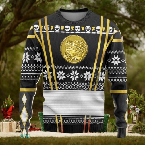 Black Ninja Mighty Morphin Power Rangers Custom Ugly Sweater 3D Gift For Men And Women