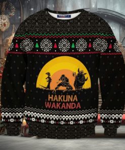 Black Panther Lion King Hakuna Wakanda Knitted Ugly Xmas Sweater