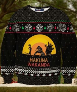 Black Panther Lion King Hakuna Wakanda Knitted Ugly Xmas Sweater