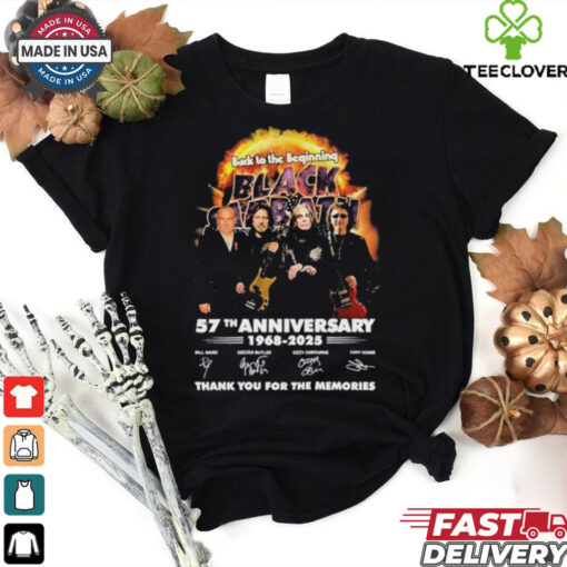 Black Sabbath 57th Anniversary 1968 2025 Thank You For The Memories Signatures T Shirt