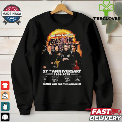 Black Sabbath 57th Anniversary 1968 2025 Thank You For The Memories Signatures T Shirt
