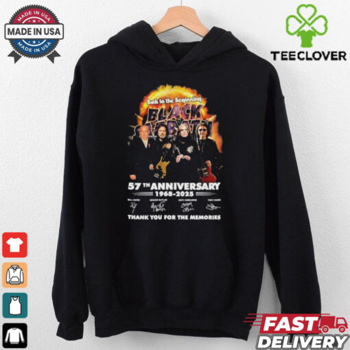 Black Sabbath 57th Anniversary 1968 2025 Thank You For The Memories Signatures T Shirt