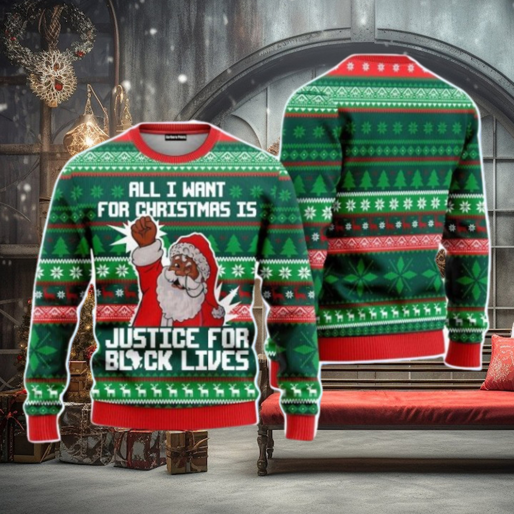 Black Santa Christmas Unisex Ugly Sweater Black Santa Christmas Unisex Ugly Sweater