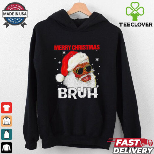 Black Santa Claus merry Christmas bruh shirt