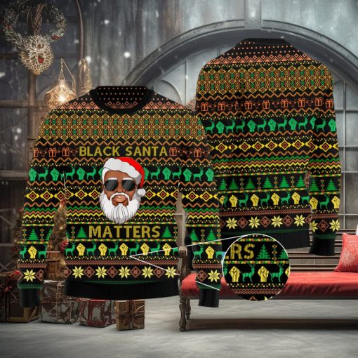 Black Santa Clause Matter Christmas Pattern Ugly Christmas Sweater Unisex 3D Sweater Christmas Gift