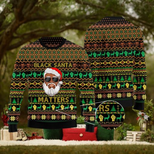 Black Santa Clause Matter Christmas Pattern Ugly Christmas Sweater Unisex 3D Sweater Christmas Gift