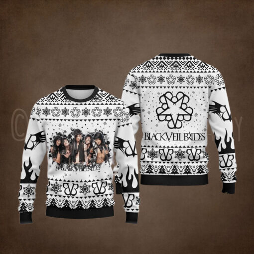 Black Veil Brides Band Photo Ugly Christmas Sweater