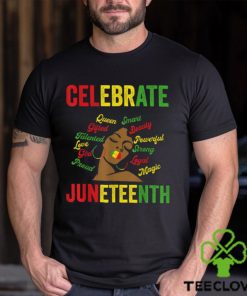 Black Women Messy Bun Juneteenth Celebrate Independence Day T Shirt