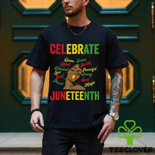 Black Women Messy Bun Juneteenth Celebrate Independence Day T Shirt