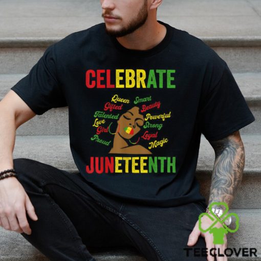 Black Women Messy Bun Juneteenth Celebrate Independence Day T Shirt