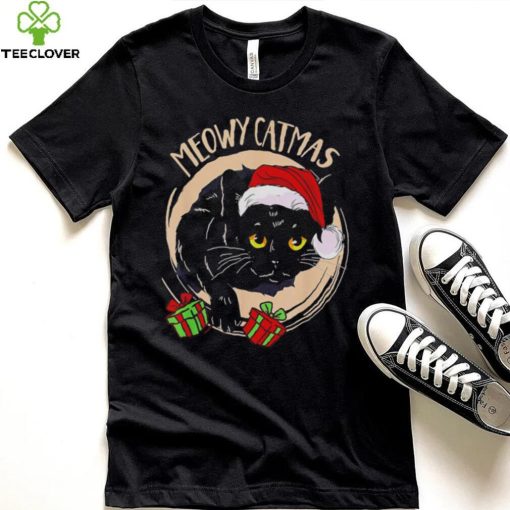 Black cat Santa Meowy Catmas 2022 hoodie, sweater, longsleeve, shirt v-neck, t-shirt