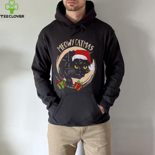 Black cat Santa Meowy Catmas 2022 hoodie, sweater, longsleeve, shirt v-neck, t-shirt