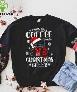 Black cat lights I run on coffee and Christmas 2022 hoodie, sweater, longsleeve, shirt v-neck, t-shirt