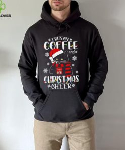 Black cat lights I run on coffee and Christmas 2022 hoodie, sweater, longsleeve, shirt v-neck, t-shirt