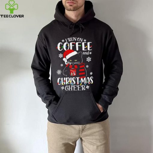 Black cat lights I run on coffee and Christmas 2022 hoodie, sweater, longsleeve, shirt v-neck, t-shirt