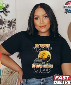 Black cat my broom broke so now I drive a jeep Halloween 2024 Shirt