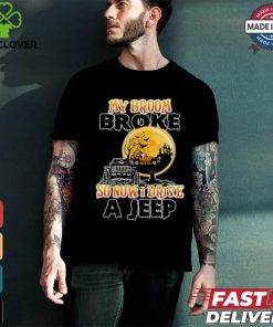 Black cat my broom broke so now I drive a jeep Halloween 2024 Shirt