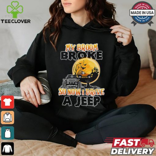 Black cat my broom broke so now I drive a jeep Halloween 2024 Shirt