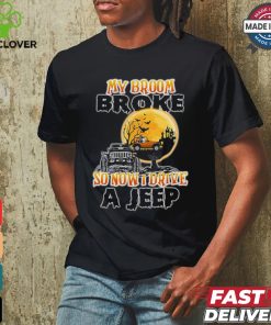 Black cat my broom broke so now I drive a jeep Halloween 2024 Shirt