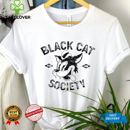 Black Cat Society Cartoon T-Shirt – Fun and Stylish Graphic Tee