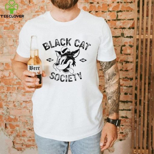 Black Cat Society Cartoon T-Shirt – Fun and Stylish Graphic Tee