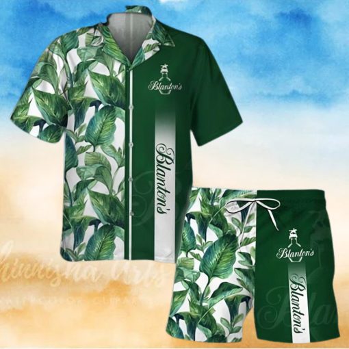 Blanton s Bourbon Tropical Leaf Short Sleeve Hawaiian Shirt