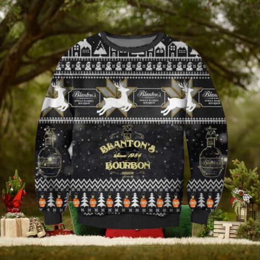Blanton’s Original Single Barrel Bourbon Whiskey Knitted Ugly Xmas Sweater