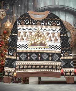 Blatz Beer Logo Snowflakes Knitted Ugly Xmas Sweater