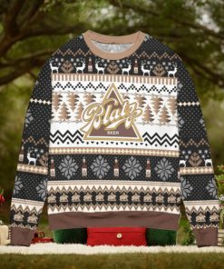 Blatz Beer Logo Snowflakes Knitted Ugly Xmas Sweater