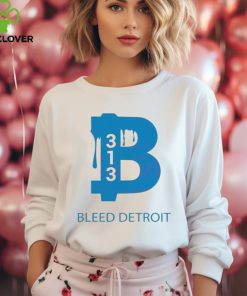 Bleed Detroit 313 NFL Football Logo 2024 shirt