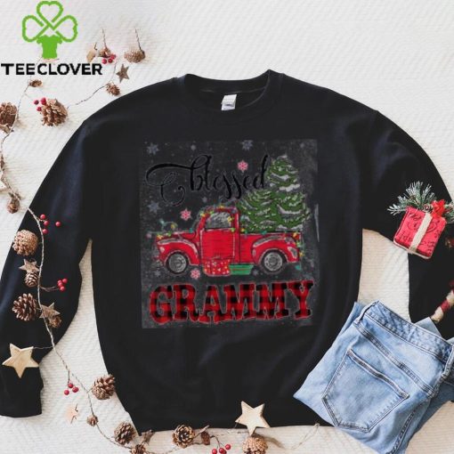 Blessed Grammy Funny Christmas Family Lights Truck Red Tree Shirt