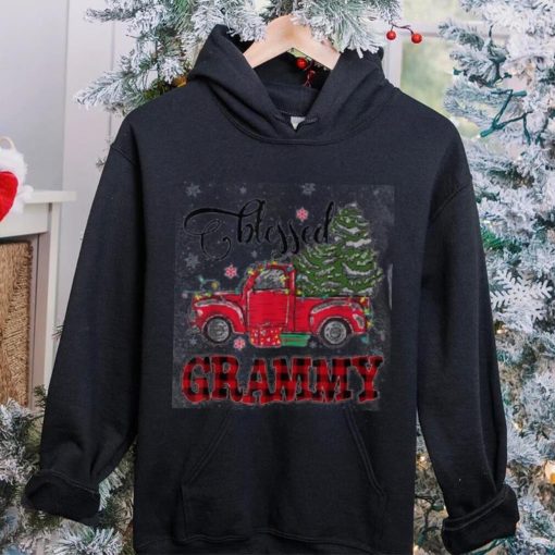 Blessed Grammy Funny Christmas Family Lights Truck Red Tree Shirt